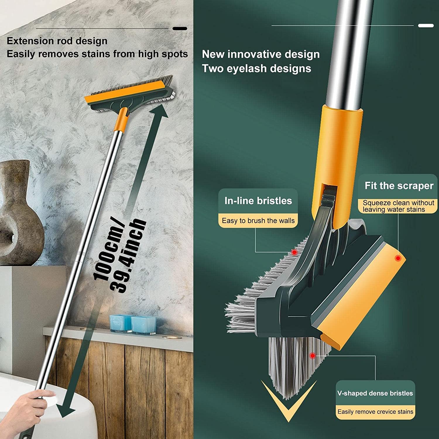 Floor Cleaner Mop Bathroom Cleaning Brush Home Cleaning Dry Mop - Floor Cleaner Mop (50% Off) - Floor Cleaner Mop (50% Off)