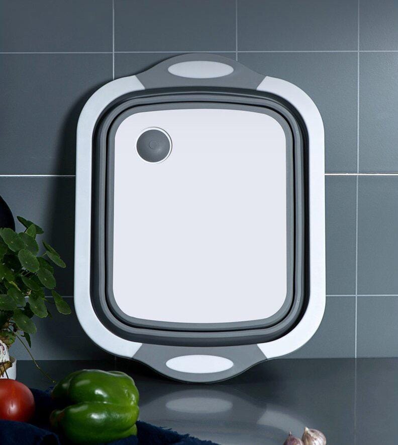 Folding Plastic Cutting Boards Chopping Dish Tub - 3-In-1 Collapsible Cutting Board - Chopping Blocks - 3-In-1 Collapsible Cutting Board 3-in-1 Collapsible Cutting Board