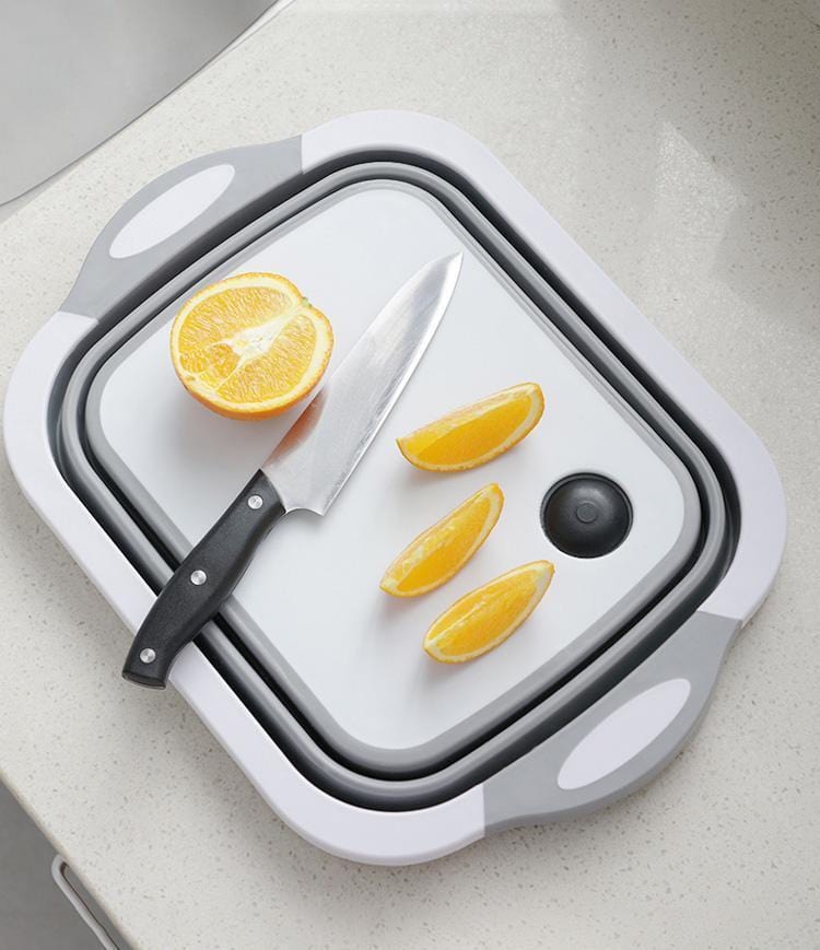 Folding Plastic Cutting Boards Chopping Dish Tub - 3-In-1 Collapsible Cutting Board - Chopping Blocks - 3-In-1 Collapsible Cutting Board 3-in-1 Collapsible Cutting Board