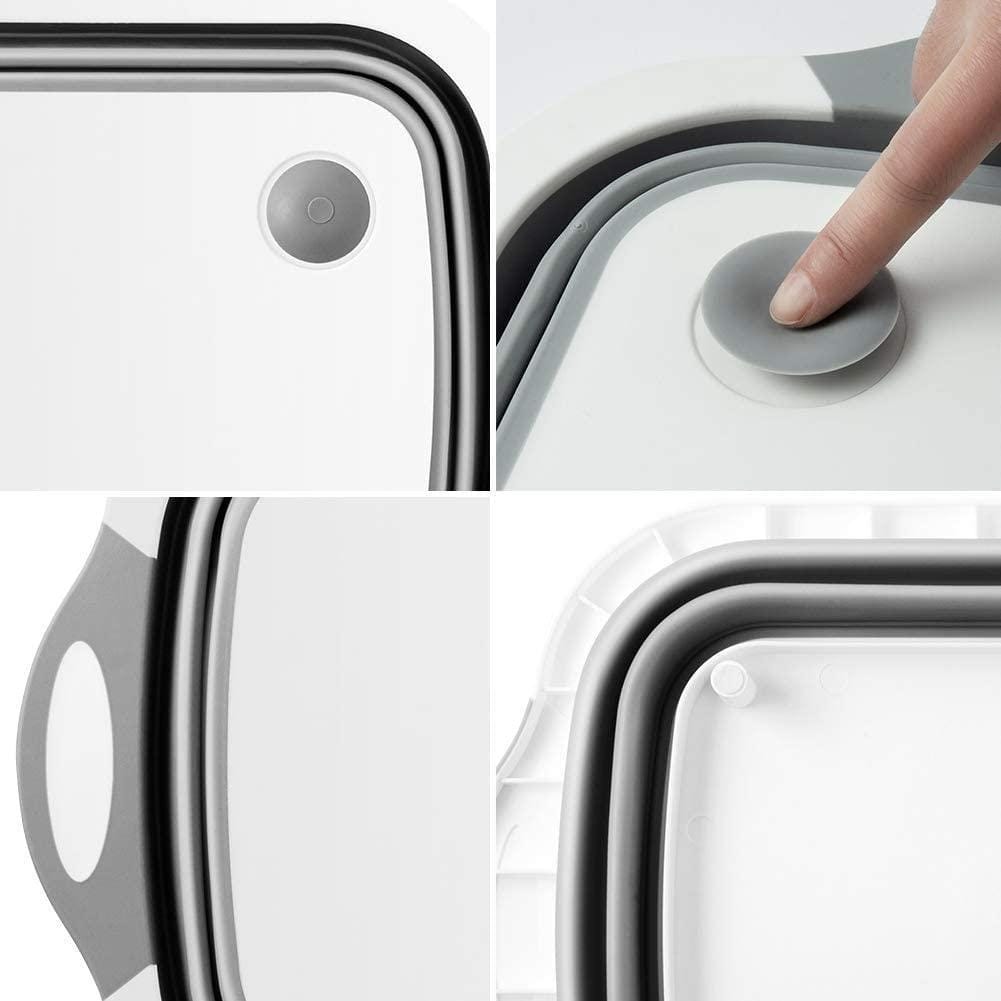 Folding Plastic Cutting Boards Chopping Dish Tub - 3-In-1 Collapsible Cutting Board - Chopping Blocks - 3-In-1 Collapsible Cutting Board 3-in-1 Collapsible Cutting Board