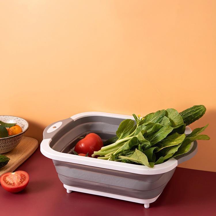 Folding Plastic Cutting Boards Chopping Dish Tub - 3-In-1 Collapsible Cutting Board - Chopping Blocks - 3-In-1 Collapsible Cutting Board 3-in-1 Collapsible Cutting Board