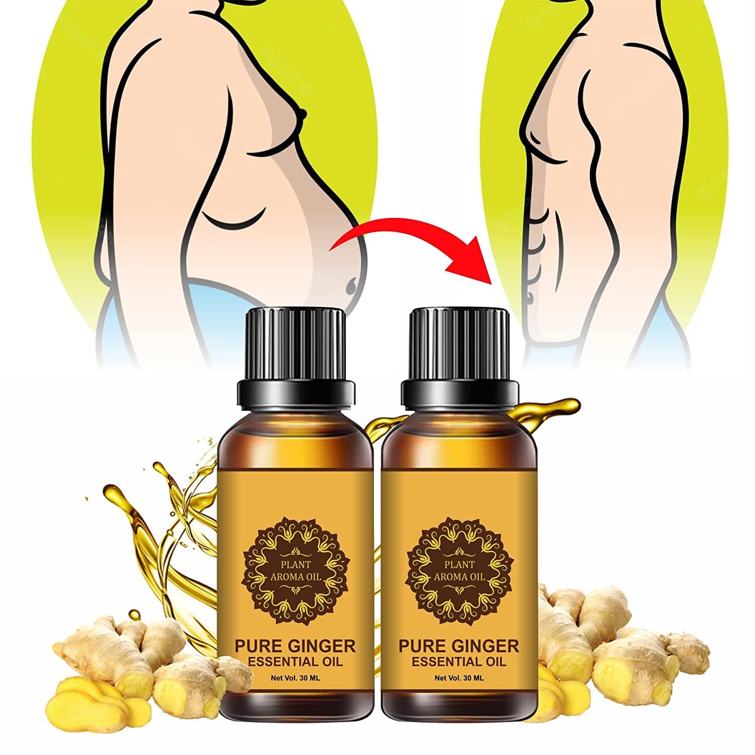 Free Size BELLY DRAINAGE GINGER OIL (BUY 1 GET 1 FREE) Roposo Clout