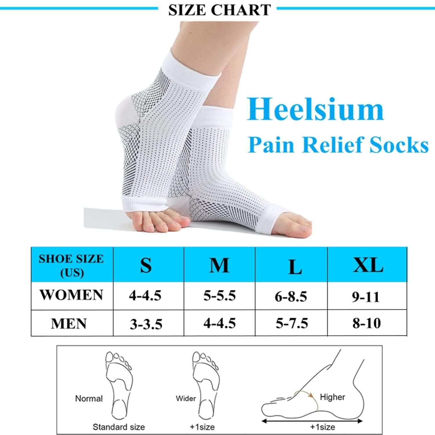 Free Size Neuropathy Socks for Women and Men for Relief Swollen Feet and Ankles Zaavio®