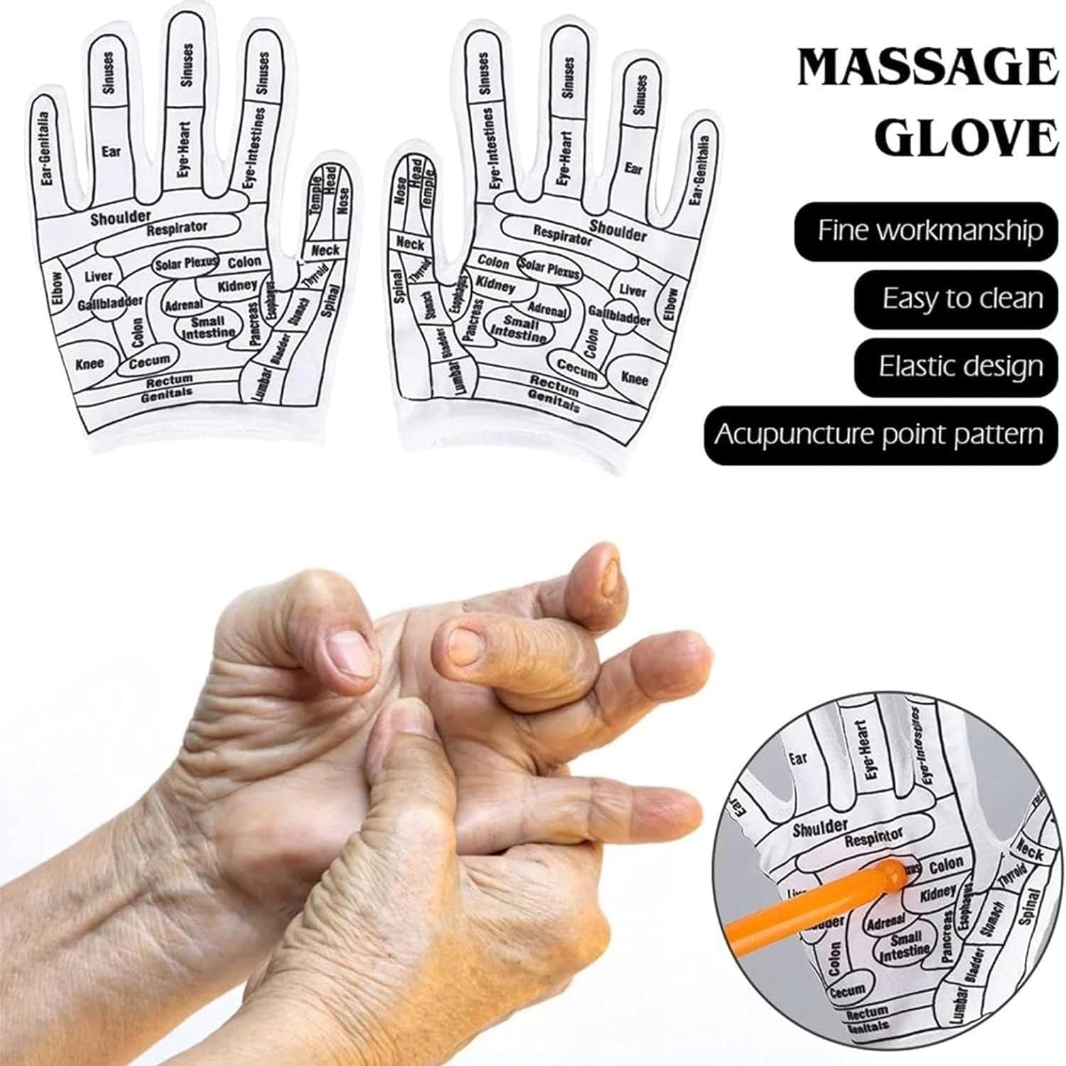 Gloves Acupressure Reflexology Hand Gloves Zaavio®