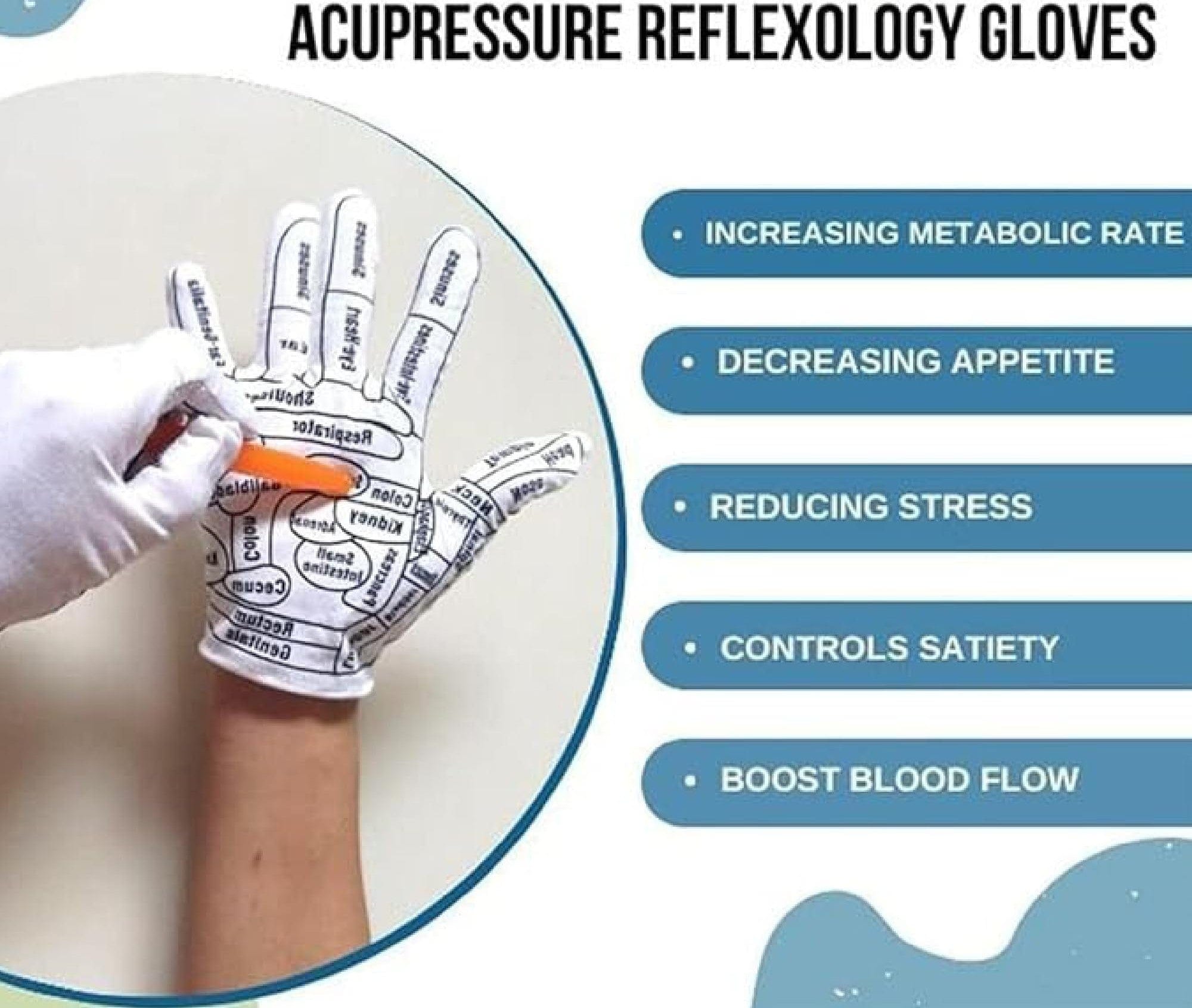 Gloves Acupressure Reflexology Hand Gloves Zaavio®