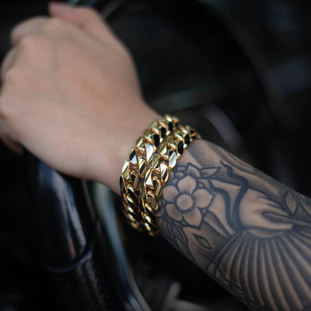 Gold Cuban Bracelet for Men Zaavio®