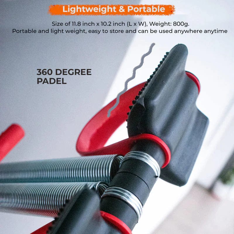 Gym Equipment Resistance Band Ab Exerciser Abdominal Workout -Fitness Tummy Trimmer Stomach Machine - Tummy Trimmer Double Spring Tummy Trimmer