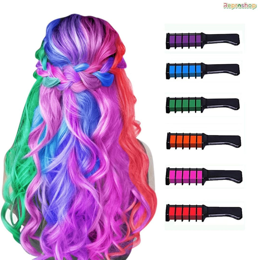 Hair Color Highlights Brush Natural Hair Colorured Comb - Hair Chalk Comb - Hair Chalk Comb (Pack of 6)