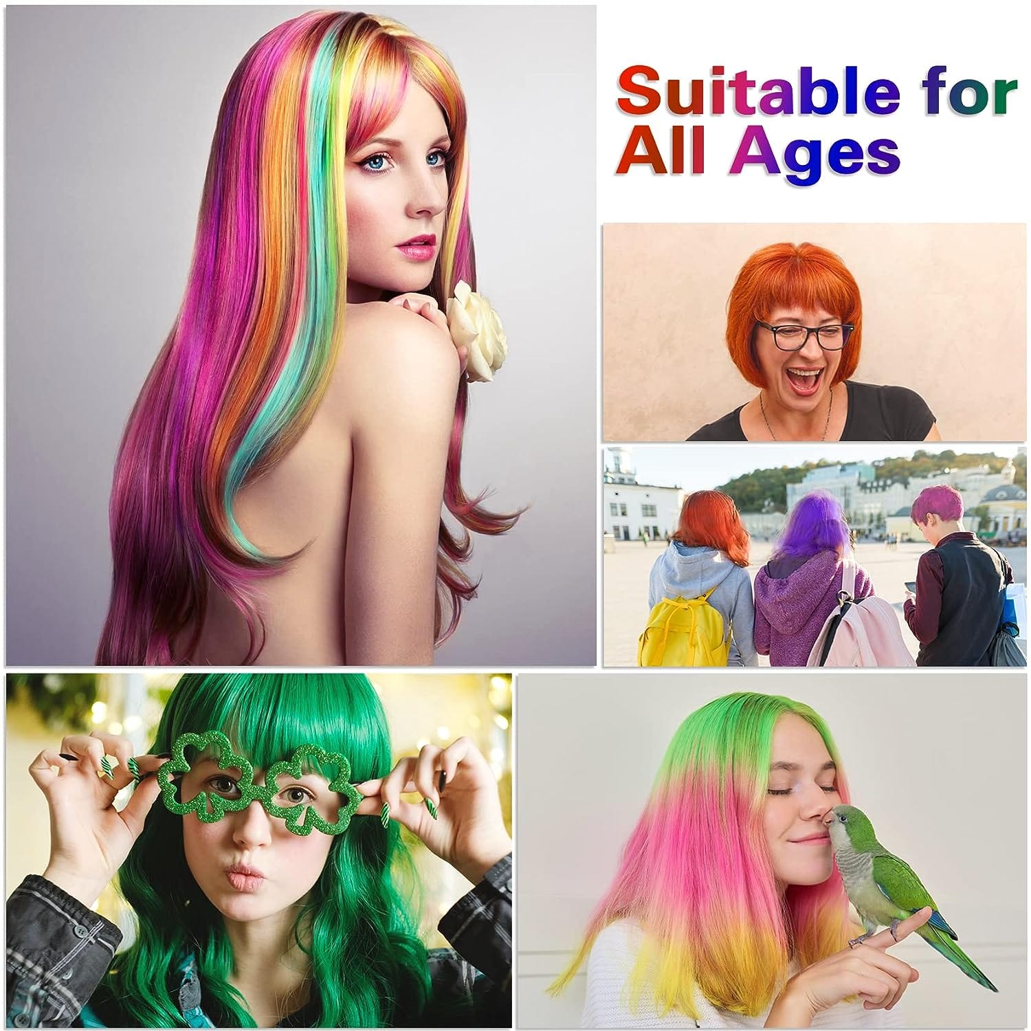 Hair Color Highlights Brush Natural Hair Colorured Comb - Hair Chalk Comb - Hair Chalk Comb (Pack of 6)