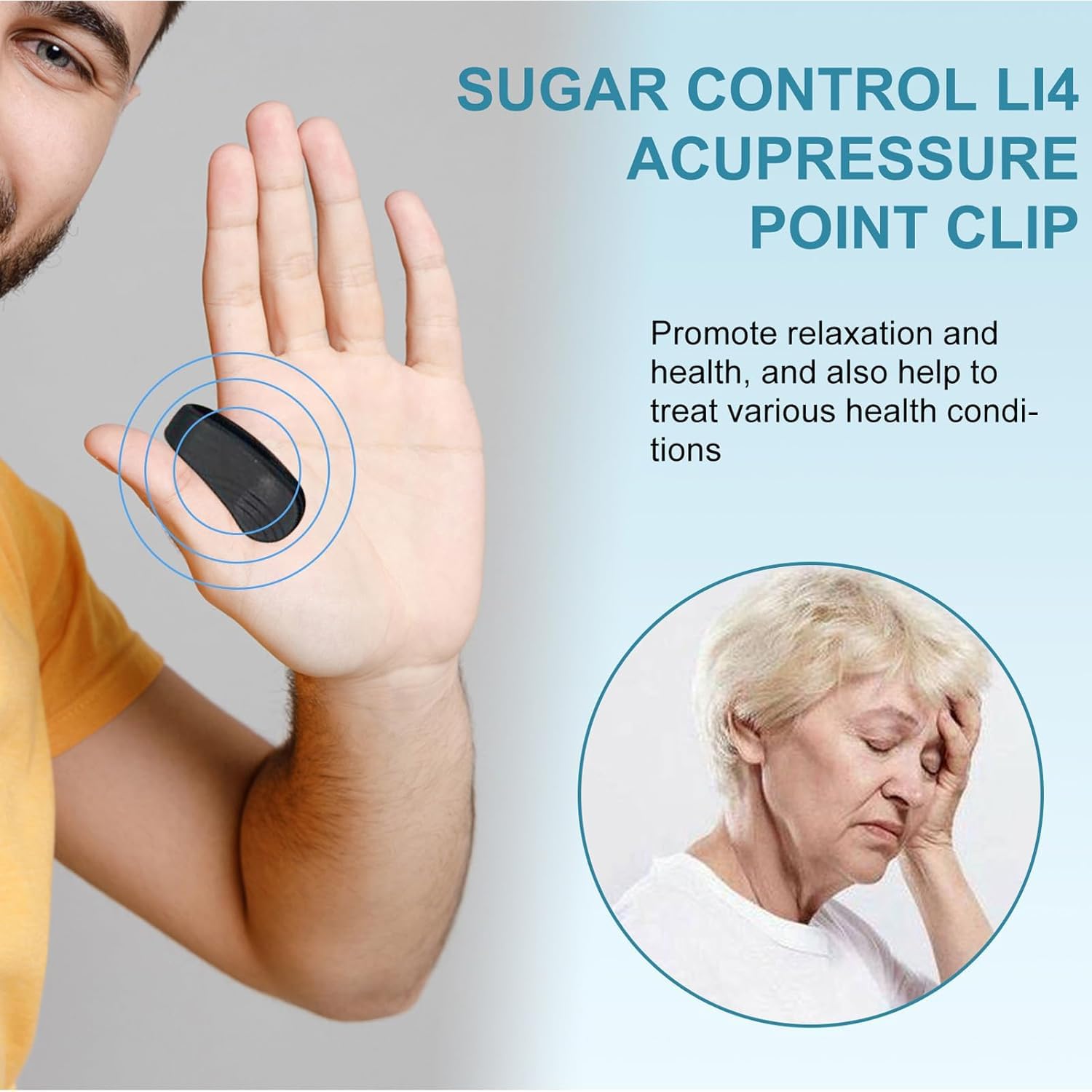 Home Sugar Control LI4 Acupressure Point Clip Zaavio®