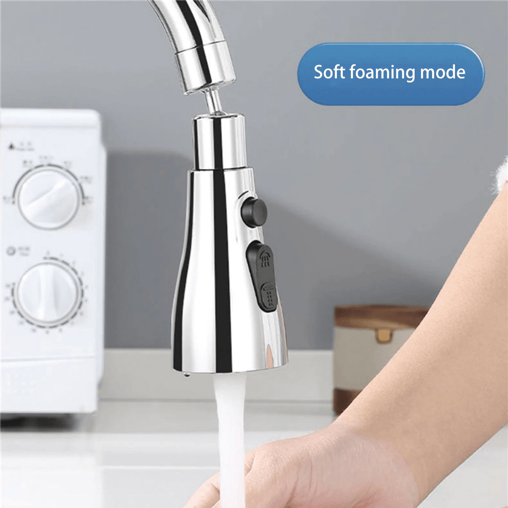 Kitchen Accessories Sink Tap Water Aerator Faucet Tap Purifier  - 3 Modes Water Faucet Sprayer - Faucets - Chrome - Faucet Sprayer 3 Modes Water Sprayer
