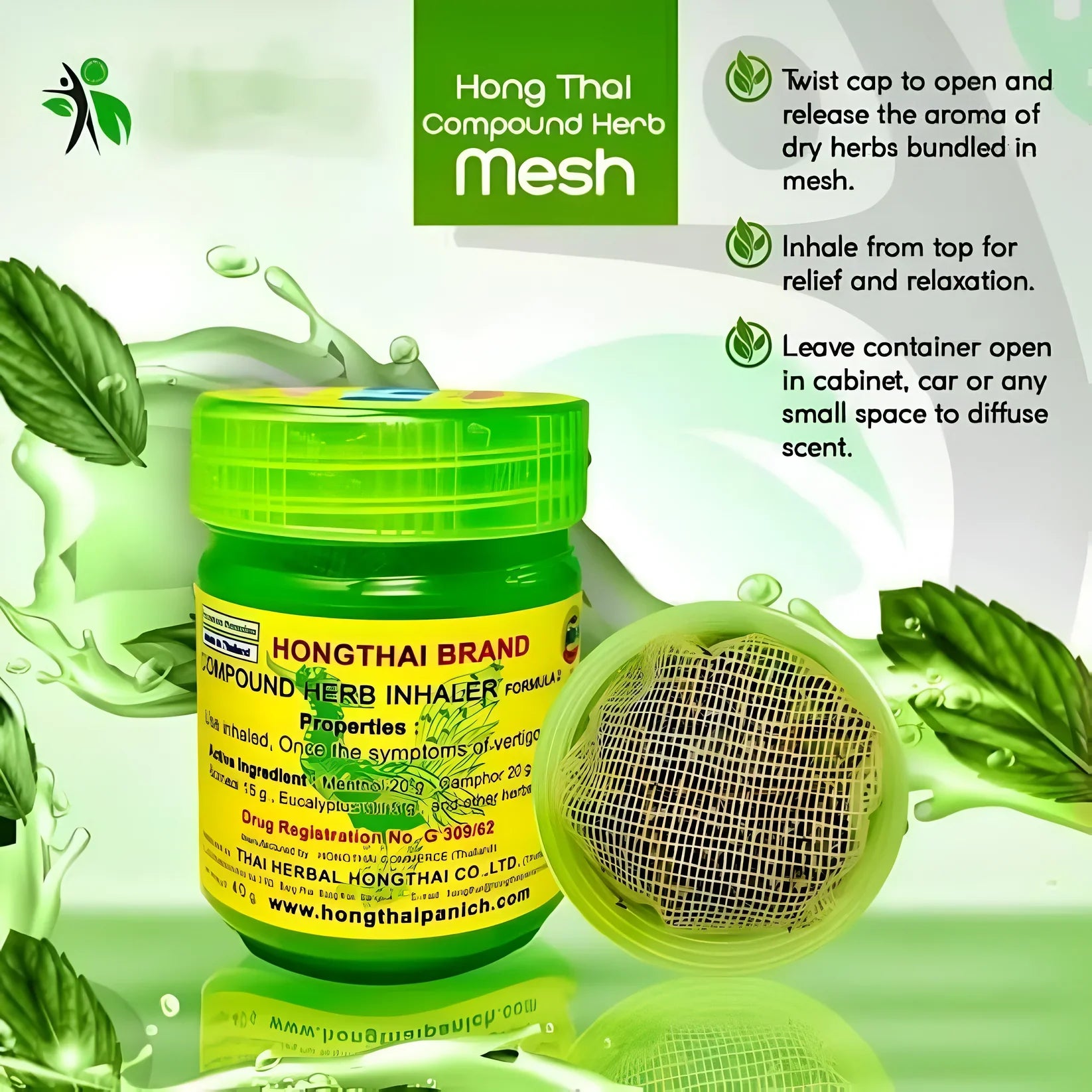 Hong Thai Traditional Herbal Inhaler (Pack of 2)