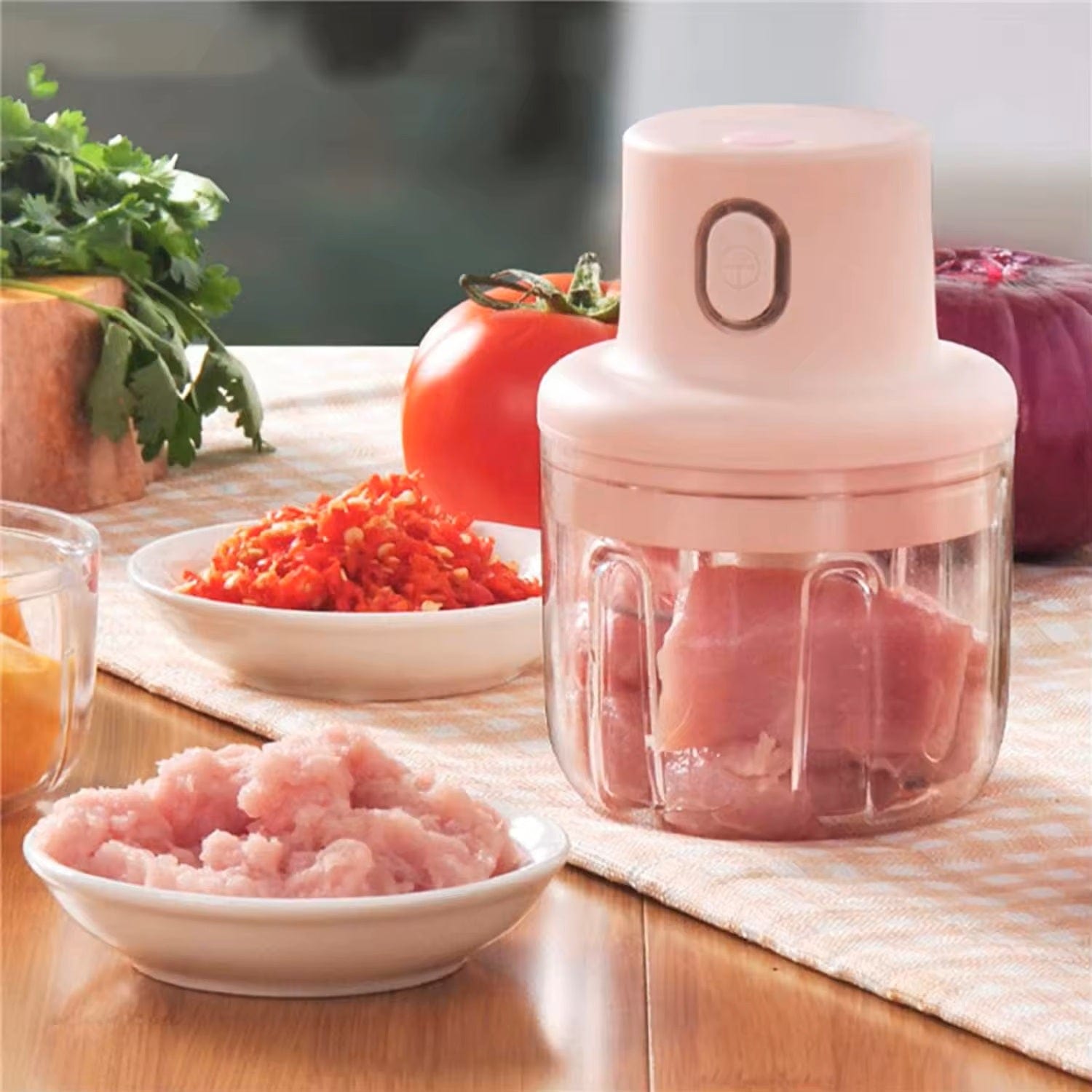 Mini Electric Vegetable Chopper Onion Tomato Chopper - Slickix™ 2.0 Slickix™ 2.0 Zaavio®