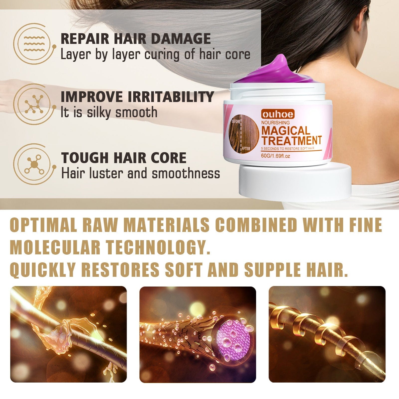 OUHOE Keratin Repair Hair Mask Zaavio®️