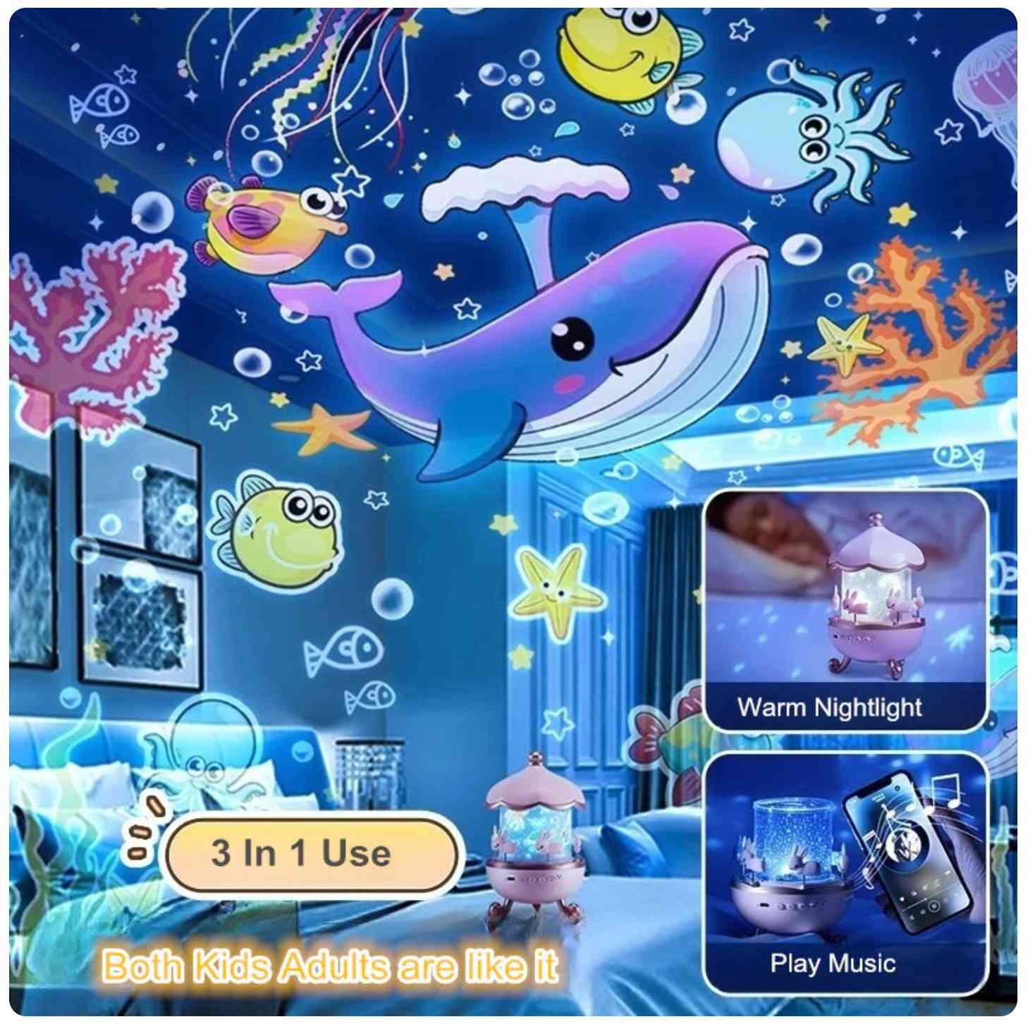 Projection Night Light | Light Lamp Projection Aura Night Light Star Projector Room Lamp - Projection Night Light 3-in-1 Celestial Dream Projection Lamp