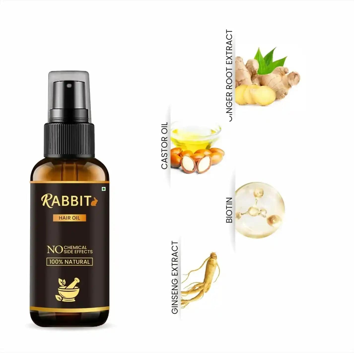 Rabbit Magic Herbal Hair Oil | Hair Oil Ayurvedic Oil For Hair Growth Hair Fall Control Oil Rabbit Magic Herbal Hair Oil Zaavio®