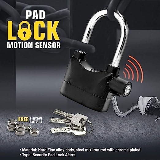 Smart Door Alarm PadLock Sensor Lock for Bike Waterproof - IntelliLock™ Intellilock™️ Motion Sensor Alarm Lock Zaavio®