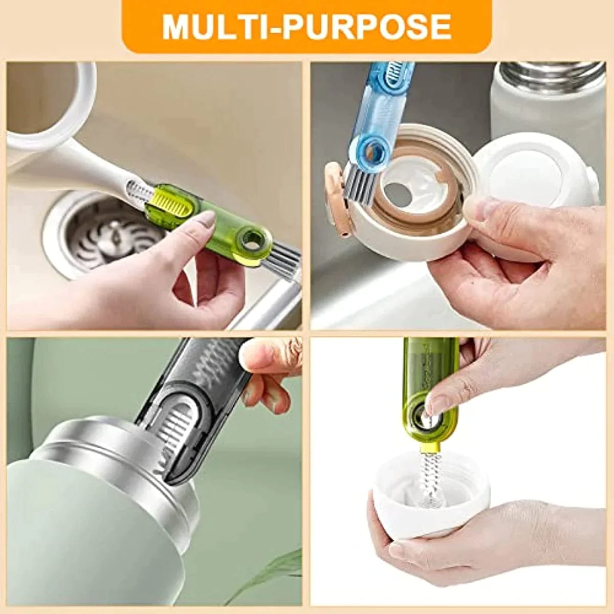 3 In 1 Tiny Bottle Cup Cover Brush Straw Cleaner Tools Multi-Functional Crevice  Cleaning Brush Kitchen Tools Gadgets - CJdropshipping