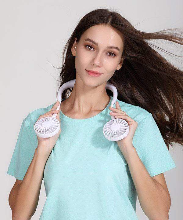 USB Neck Mini Fan Personal Rechargeable Portable Small For Travel  - Neck Fan - neck fan - Black - Neck Fan