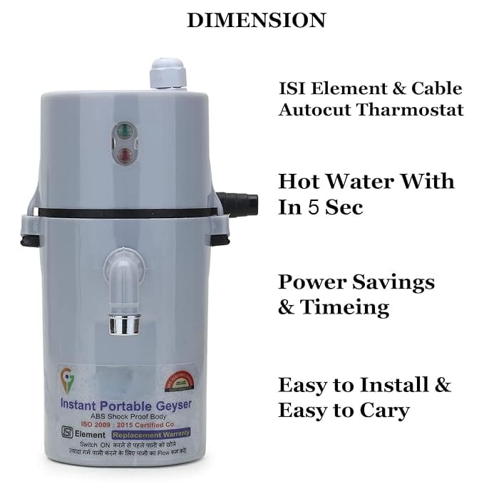 Water Heater Instant Geyser Electric Hot Water Portable Geyser - Aquazer™️ Aquazer™️ Zaavio®