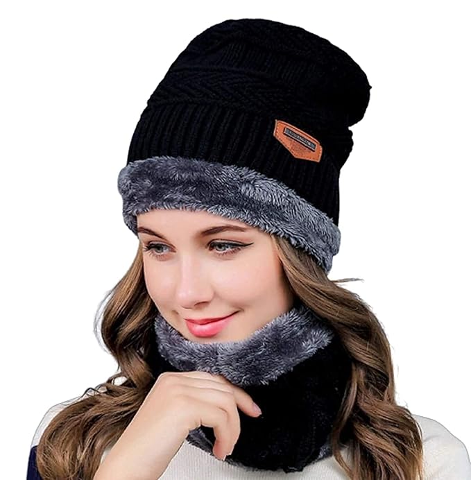 Woolen Cap Set (Unisex) | Winter Beanie Wool Cap For Men And Women Cap With Wool Woolen Cap Set (Unisex) Zaavio®