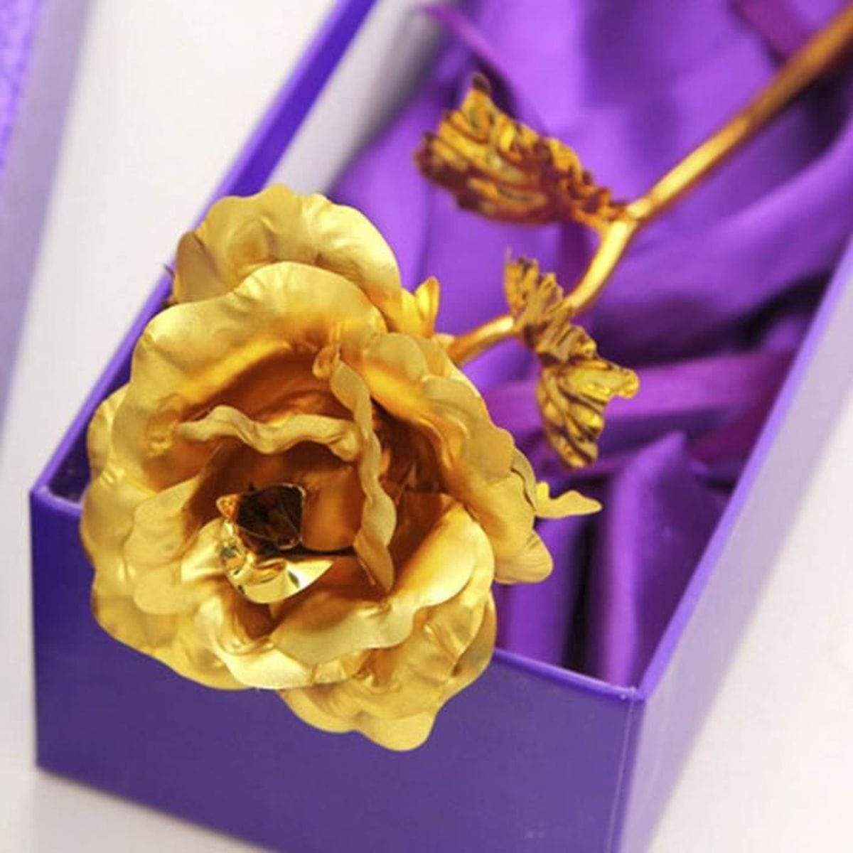 Buy Golden Rose Flower with Love Shape Stand and Luxury Gift Box Online at  Low Prices in India - Amazon.in