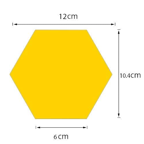 3D Hexagon Mirror Stickers (Golden 12 pcs) Beemart