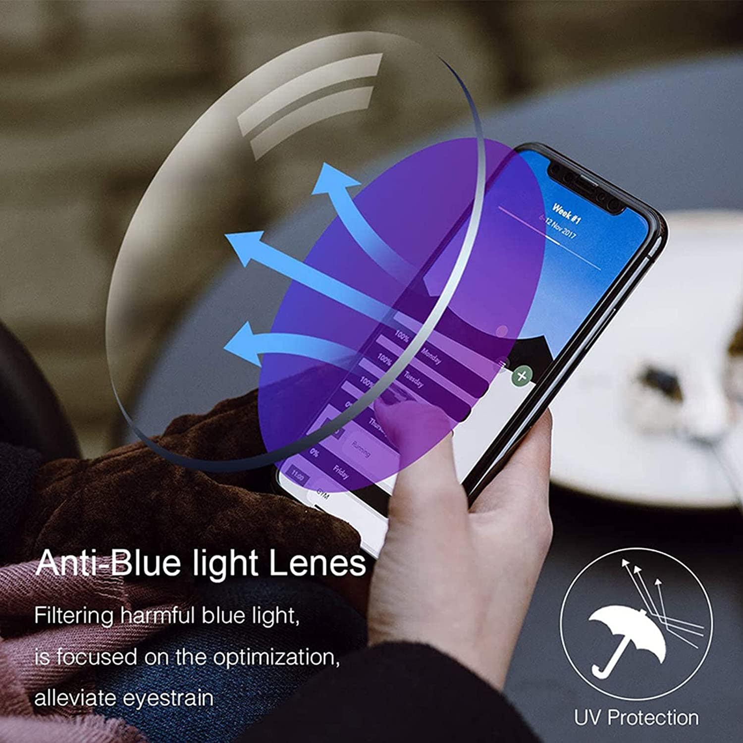 Anti Blue Light Glasses Distance Reading Multifocal Progressive - Glasses™️ Optixo™ Zaavio®