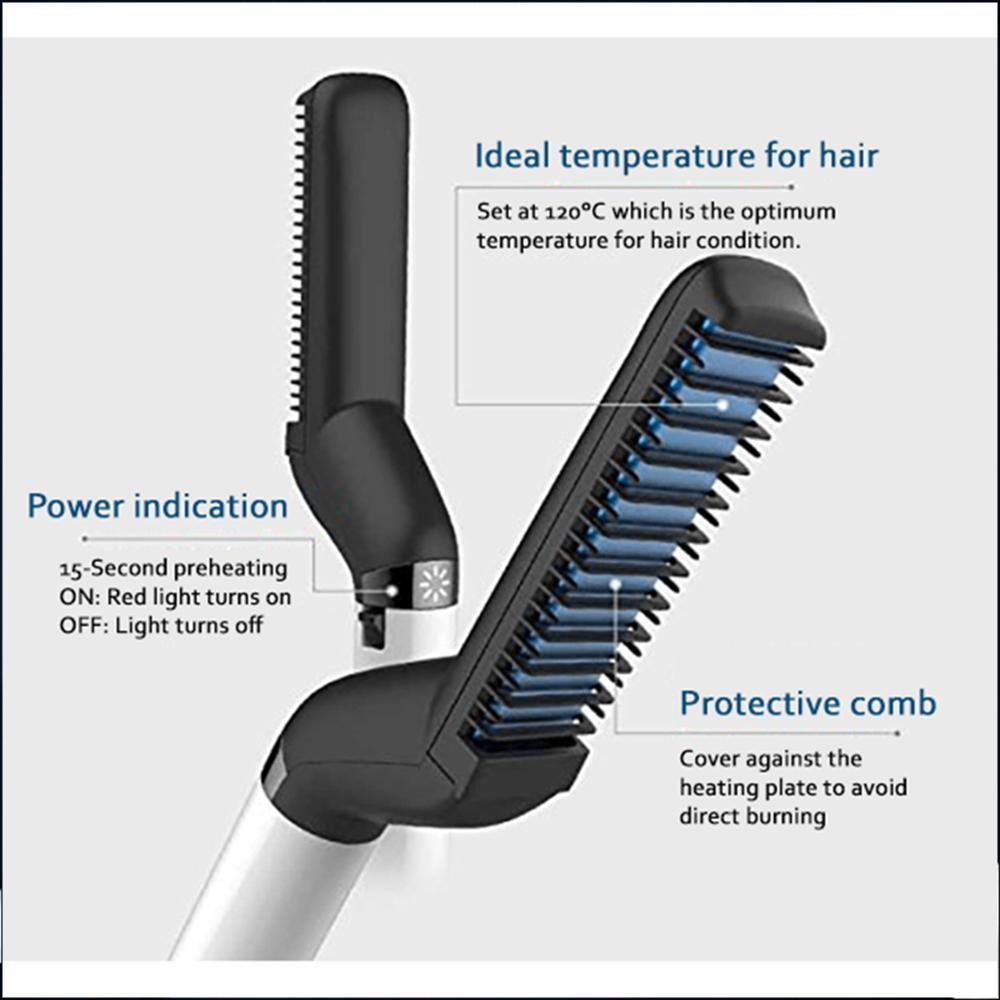 Beard Straightener Comb Men Hair Straightening Electric Tool - Smoothix™ beard straightner Smoothix™ Zaavio®