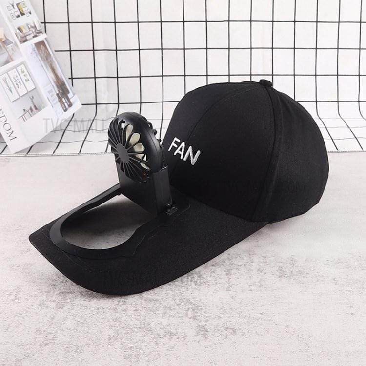 Hat with sales fan attached