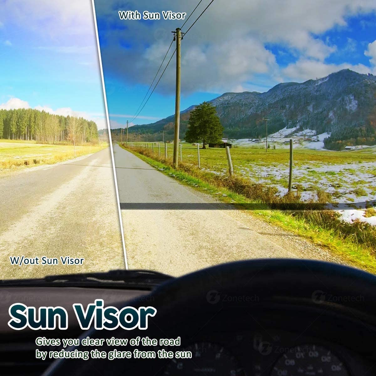 Car Sun Visor Windshield Mirror Protector Anti Glare - Claritix™