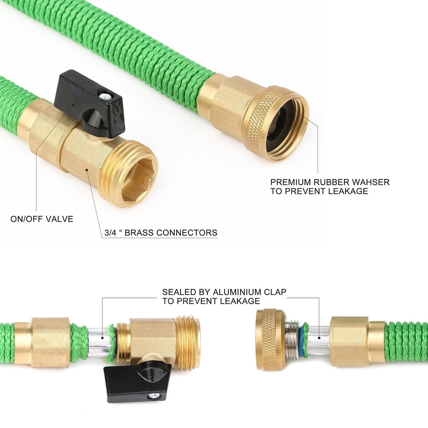 Expandable Garden Hose Retractable Collapsible Water Shrinking Hoses Garden Hoses & Reels 100 ft Pipezy™ Zaavio®