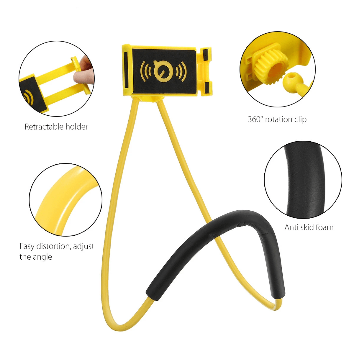 Flexible Neck Mobile Holder Phone Lazy Stand for Bed - Flexily™ Stands Yellow Flexily™ Zaavio®