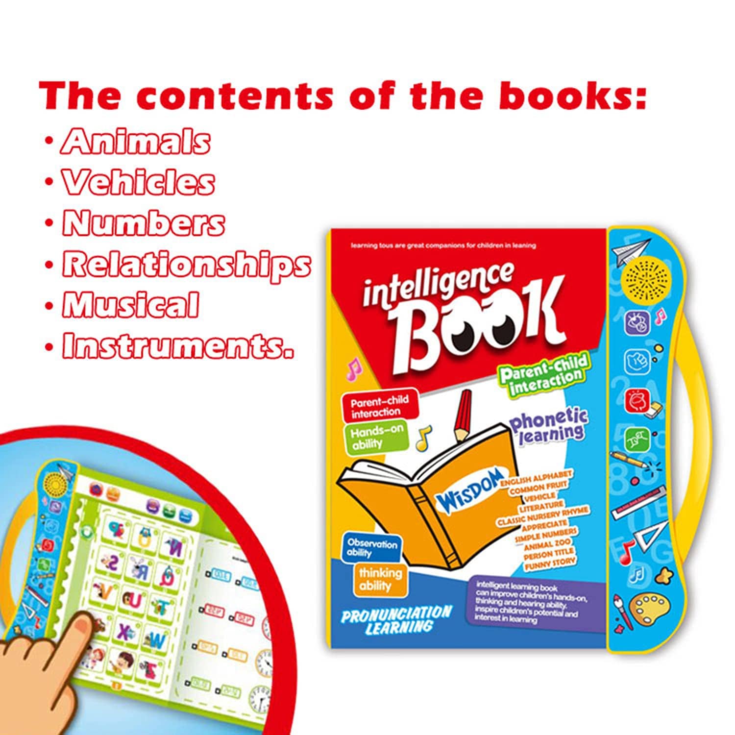 Intelligence Book Sound Book for Children, English Letters & Words Learning Book, Fun Educational Toys. Activities with Numbers, Shapes Learning Book for Toddlers(E-Book) AMRAD