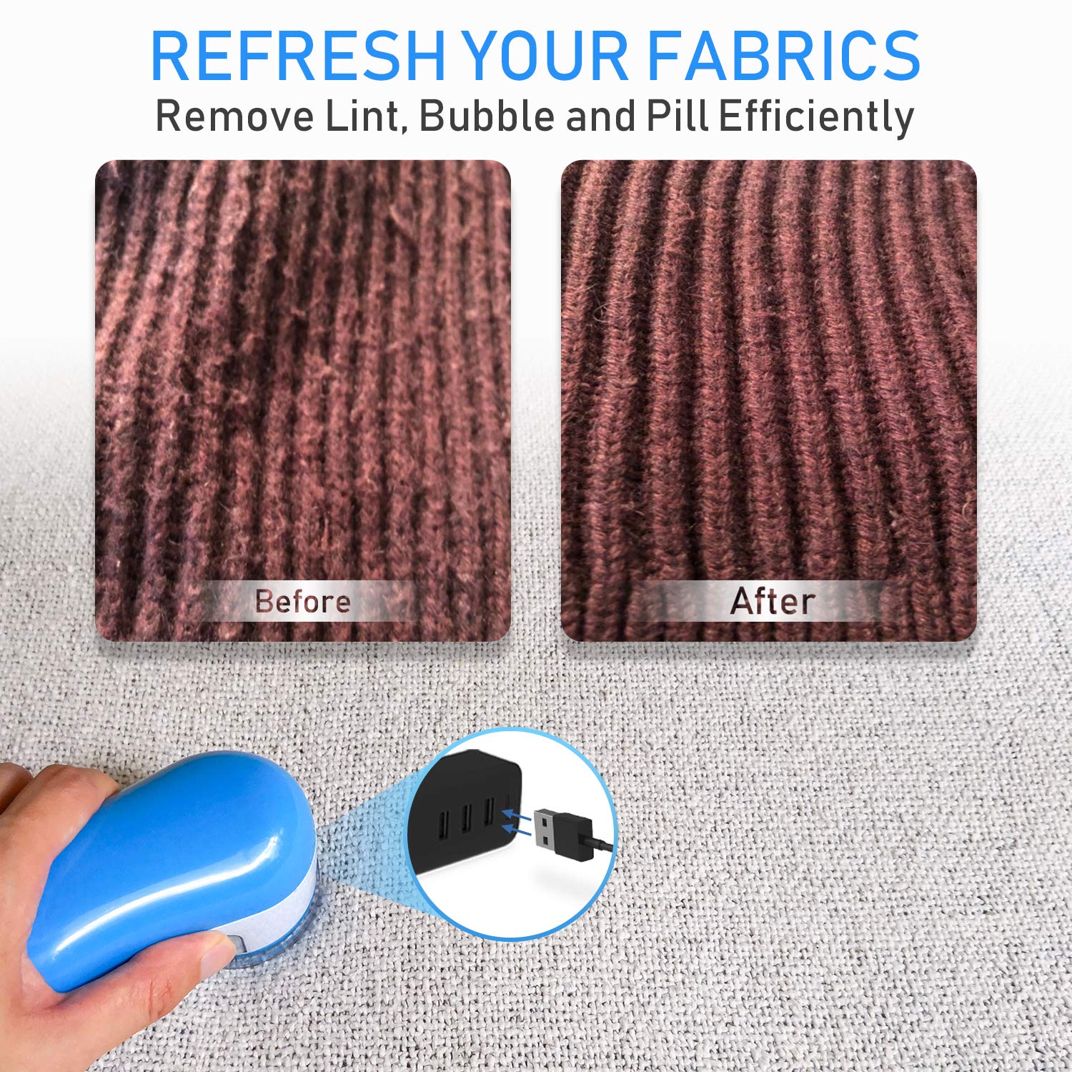 Lint Remover Fabric Shaver Roller Machine Electric Defuzzer - Expelint™ Expelint™ Zaavio®