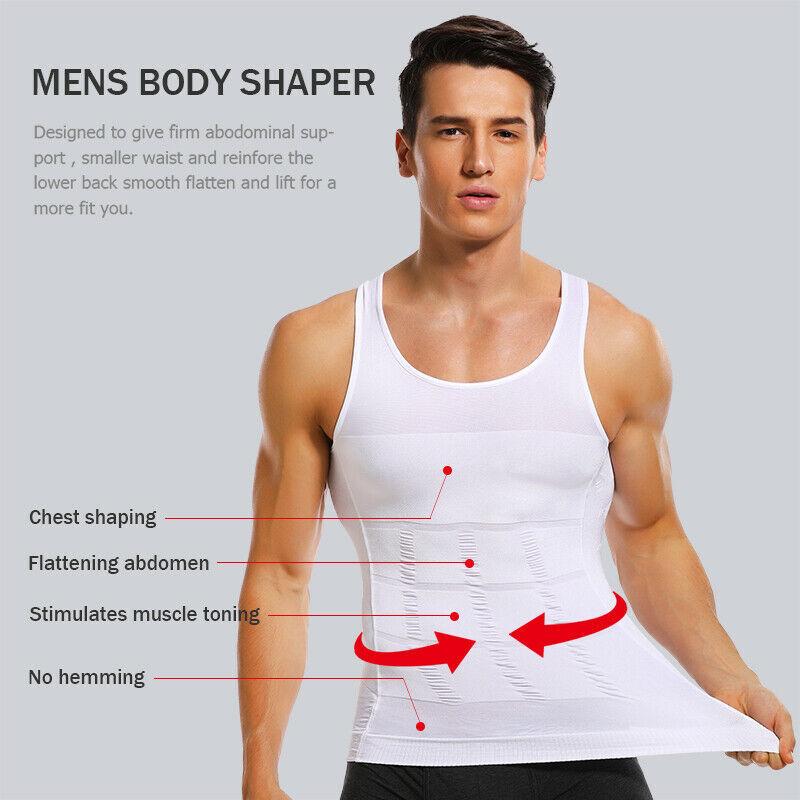 ONKAR Men’s Slimming Body Shaper Vest Shirt Abs Abdomen Slim Stretchable  Tummy Tucker Vest. (SIZE-3XL) White Colour.