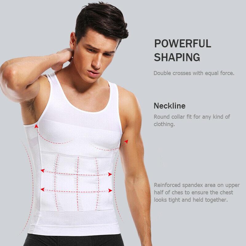 FITLIFT Men's Slimming Body Shaper Vest Shirt Abs Abdomen Slim Stretchable  Tummy Tucker Vest for Men's