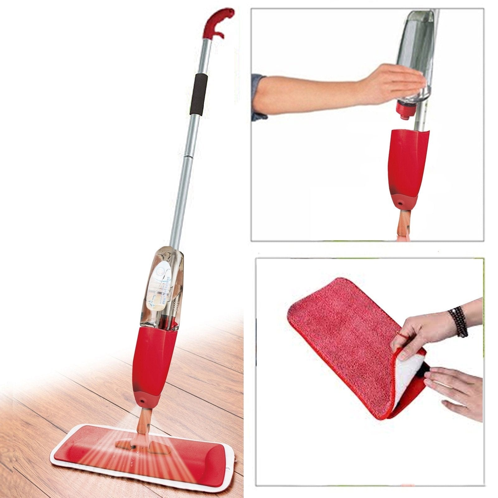 Microfiber Floor Mop Spray Mops for Hard Wood Tile Floor - HydroMop™ Mops Red HydroMop™ Zaavio®