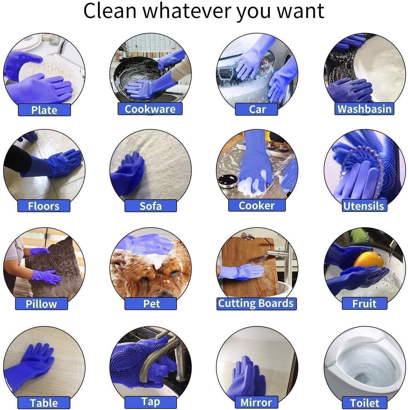 Silicon Scrubbing Sponge Gloves Dish Washing Scruves™  Household Gloves Scruves™ Zaavio®