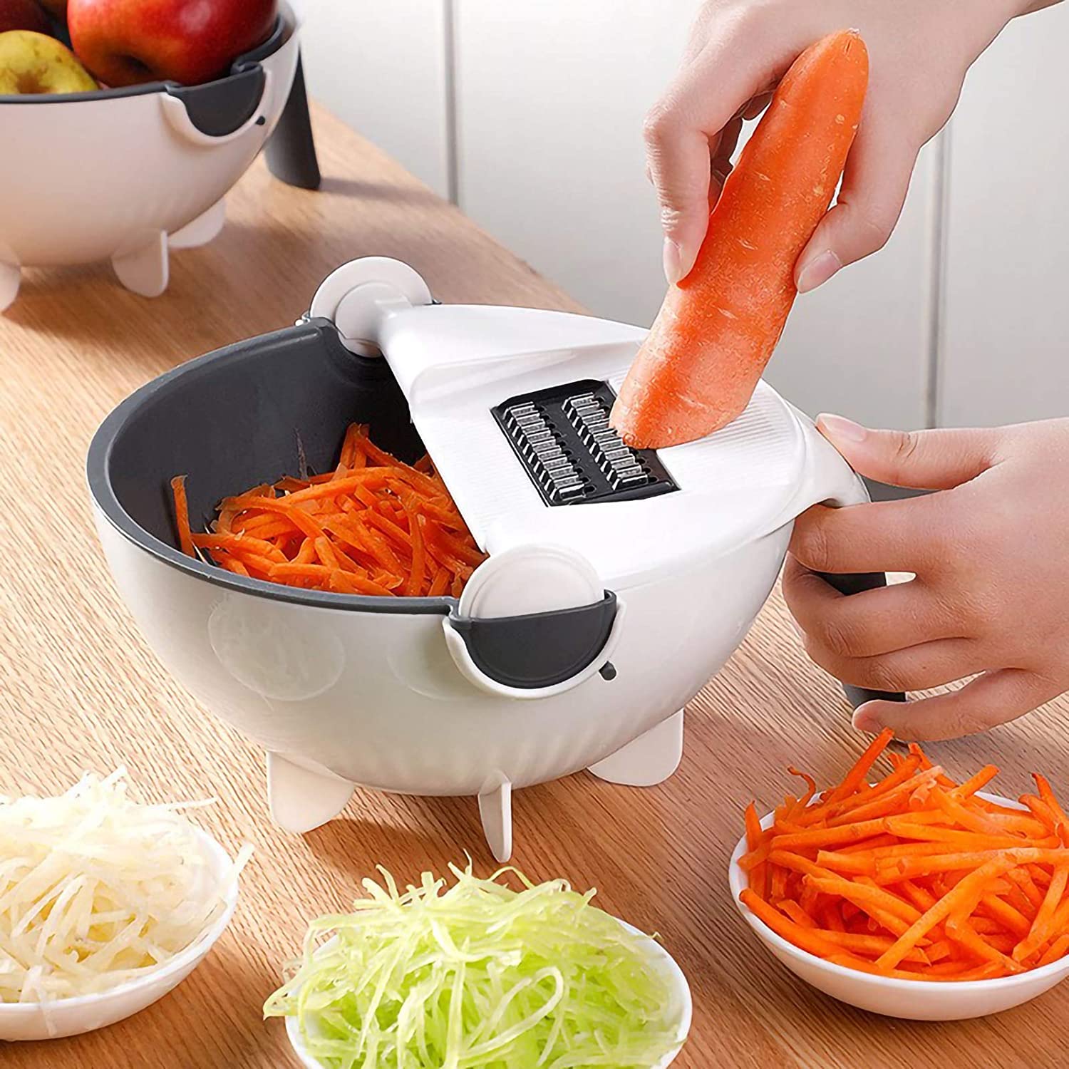 Multifunction Potato Carrot Cucumber Slicer Cutter Grater Shredder +  Strainer