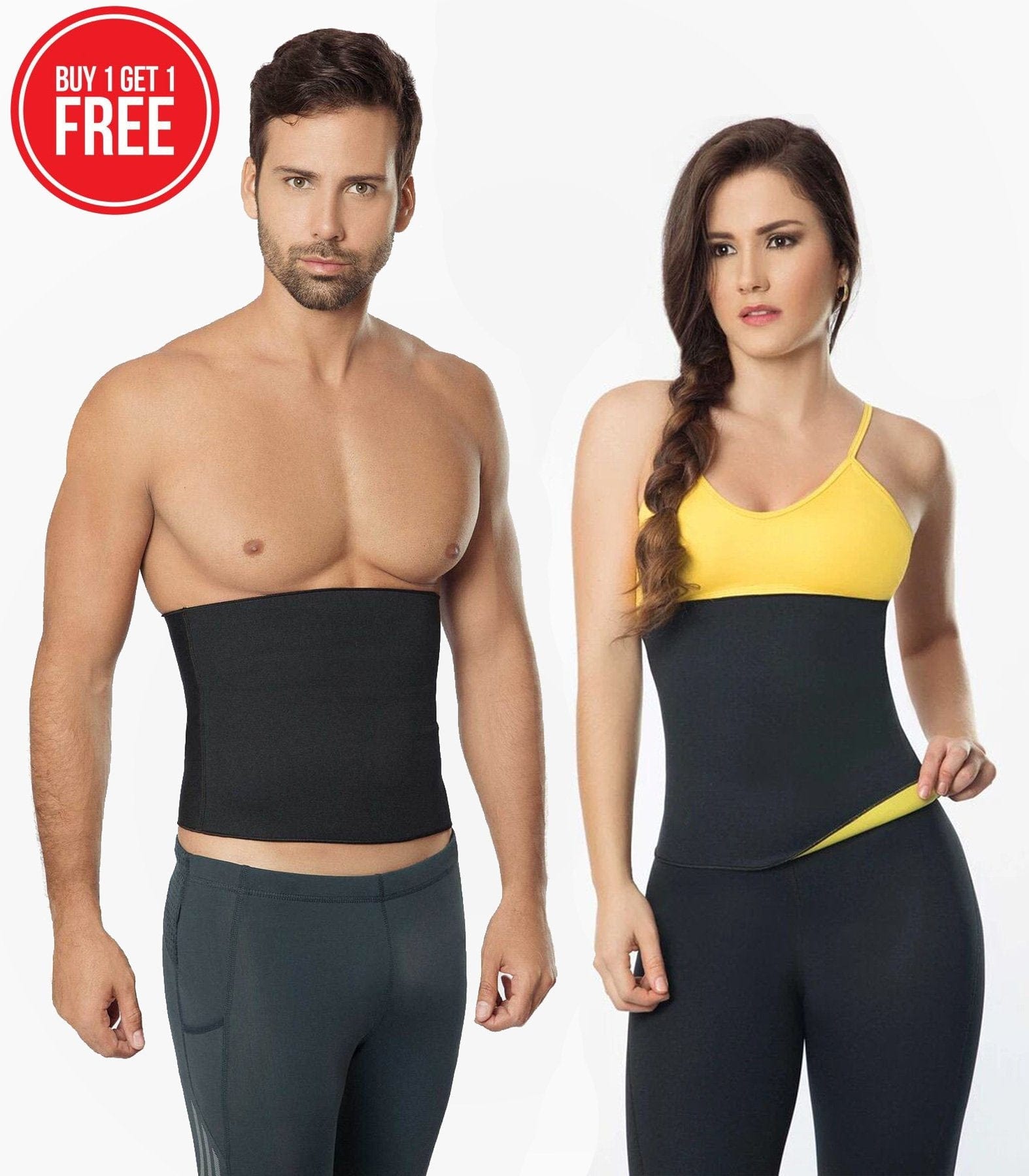 Unisex Body Shaper Hot Sweat Slimming Shaper Belt (Pack of 2) Waist Cinchers Unisex Sweat Shaper (Pack of 2) Zaavio®