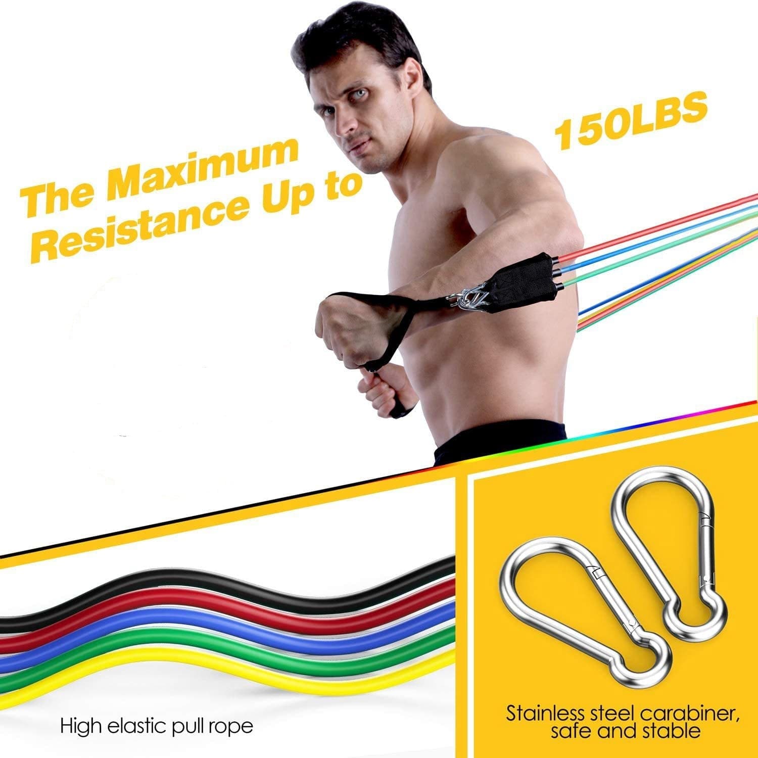 Workout Resistance Band Set Full Body Workout Squat Rope - Exowire™ Pro Resistance Bands Exowire™ Pro Zaavio®